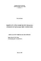 Khóa luận Nghiên cứu công nghệ truyền thoại qua internet sử dụng giao thức TCP/IP (VoIP)