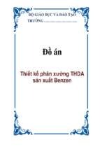 Thiết kế phân xưởng thi hành dự án sản xuất Benzen