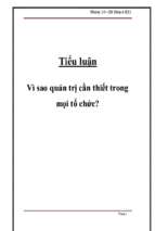 Tiểu luận Vì sao quản trị cần thiết trong mọi tổ chức?