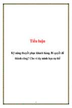 Tiểu luận Kỹ năng thuyết phục khách hàng - Bí quyết để thành công