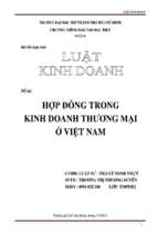 Đề tài Hợp đồng trong kinh doanh thương mại ở Việt Nam