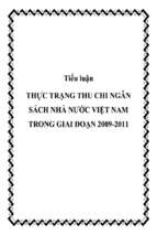 Tiểu luận Thực trạng thu chi ngân sách nhà nước Việt Nam trong giai đoạn 2009 - 2011