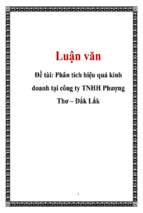 Đề tài Phân tích hiệu quả kinh doanh tại công ty TNHH Phượng Thơ – Đắk Lắk