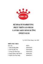 Kế hoạch marketing phát triển sản phẩm layercakes dinh dưỡng sweet-Slim