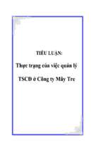 Tiểu luận Thực trạng của việc quản lý tài sản cố định của Công ty Mây Tre