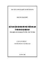 Giải trị di sản văn hóa với phát triển du lịch ở thủ đô hà nội hiện nay (qua nghiên cứu trường hợp văn miếu   quốc tử giám)