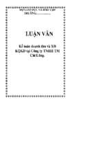 Khóa luận Hoàn thiện tổ chức công tác kế toán doanh thu, chi phí và xác định kết quả kinh doanh tại công ty TNHH TM Chi Lăng