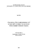 ứng dụng công nghệ sinh học xử lý rác hữu cơ phục vụ sản xuất nông nghiệp, tỉnh sóc trăng