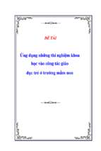 Đề tài Ứng dụng những thí nghiệm khoa học vào công tác giáo dục trẻ ở trường mầm non