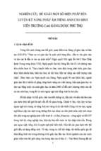 Đề tài Nghiên cứu, đề xuất một số biện pháp rèn luyện kỹ năng phát âm tiếng anh cho sinh viên cao đẳng