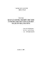 Tiểu luận Quản lý giáo dục đạo đức học sinh ở trường THPT bán công Nam Tiền Hải, huyện Tiền Hải, Thái Bình