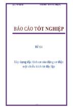 Đề tài Xây dựng đặc tính cơ của động cơ điện một chiều kích từ độc lập