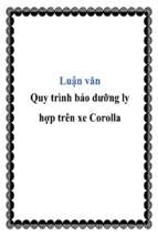 Luận văn Quy trình bảo dưỡng ly hợp trên xe Corolla