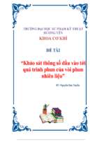 Đề tài Khảo sát thông số đầu vào tới quá trình phun của vòi phun nhiên liệu