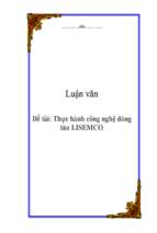 Luận văn Thực hành công nghệ đóng tàu LISEMCO