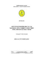 Luận văn Phân tích tình hình cho vay tại ngân hàng nông nghiệp và phát triển nông thôn huyện Châu Thành