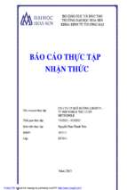 Báo cáo Thực tập nhận thức tại chi nhánh công ty CP quê hương liberty – Trung tâm hội nghị và tiệc cưới metropole