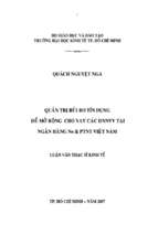 Luận văn Quản trị rủi ro tín dụng để mở rộng cho vay các doanh nghiệp vừa và nhỏ tại ngân hàng nông nghiệp và phát triển nông thôn Việt Nam