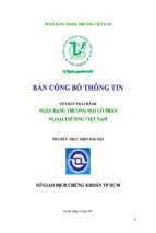 Bản công bố thông tin tổ chức phát hành ngân hàng thương mại cổ phần ngoại thương Việt Nam VietcomBank