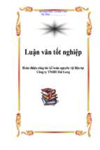 Luận văn Hoàn thiện công tác kế toán nguyên vật liệu tại Công ty TNHH Hải Long