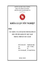 Khóa luận Tác động của gói kích thích kinh tế đối với nền kinh tế Việt Nam trong thời kỳ suy giảm