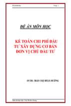 Đề án Kế toán chi phí đầu tư xây dựng cơ bản đơn vị chủ đầu tư