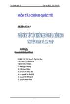 Đề tài Phân tích về cuộc khủng hoảng tài chính 2008 nguyên nhân và giải pháp