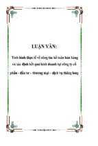 Luận văn Tình hình thực tế về công tác kế toán bán hàng và xác định kết quả kinh doanh tại công ty cổ phần - Đầu tư – Thương mại – Dịch vụ Thăng Long