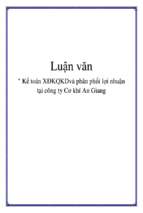 Đề tài Kế toán xác định kết quả kinh doanh và phân phối lợi nhuận tại Công ty Cơ khí An Giang