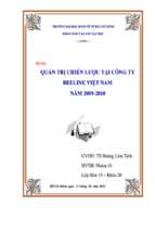 Đề tài Quản trị chiến lược tại công ty Beeline Việt Nam năm 2009-2010