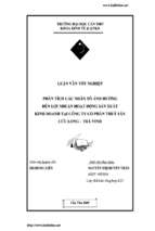 Luận văn Phân tích các nhân tố ảnh hưởng đến lợi nhuận hoạt động sản xuất kinh doanh tại công ty cổ phần thủy sản Cửu Long - Trà Vinh