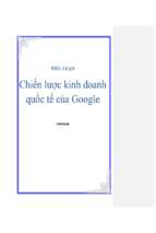 Tiểu luận Chiến lược kinh doanh quốc tế của Google
