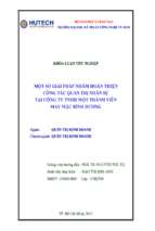 Khóa luận Một số giải pháp nhằm hoàn thiện công tác quản trị nhân sự tại công ty TNHH một thành viên may mặc Bình Dương