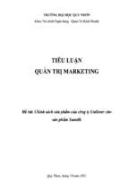 Đề tài Chính sách sản phẩm của công ty Unilever cho sản phẩm Sunsilk