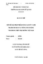 Luận văn Một số giải pháp nhằm nâng cao sức cạnh tranh cho dịch vụ thông tin di động VinaPhone trên thị trường Việt Nam
