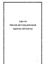 Luận văn Phân tích môi trường kinh doanh ngành sản xuất bánh kẹo