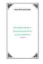 Một số giải pháp nhằm nâng cao hiệu quả quản lý nguồn nhân lực của Công ty Cổ Phần May 10