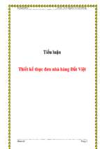 Tiểu luận Thiết kế thực đơn nhà hàng Đất Việt