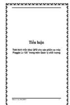 Tiểu luận Tình hình triển khai QFD cho sản phẩm xe máy Piaggio Lx 125” trong môn Quản lý chất lượng