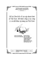 Tìm hiểu về các tập đoàn kinh tế Việt Nam - Mô hình công ty mẹ công ty con đã được áp dụng tại Việt Nam