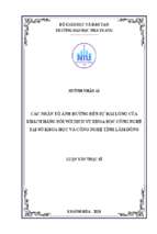 Các nhân tố ảnh hưởng đến sự hài lòng của khách hàng đối với dịch vụ khoa học công nghệ tại sở khoa học và công nghệ tỉnh lâm đồng