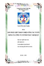 Chuyên đề Giải pháp góp ý hoàn thiện công tác tuyển dụng của công ty cổ phần may Tam Quan