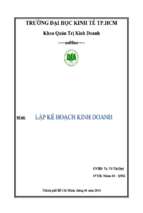 Đề tài Lập kế hoạch kinh doanh cho công ty TNHH sản xuất chế biến NÔNG GIA