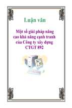 Luận văn Một số giải pháp nâng cao khả năng cạnh tranh của Công ty xây dựng công trình giao thông 892