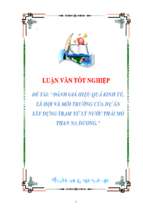Luận văn Đánh giá hiệu quả kinh tế, xã hội và môi trường của dự án xây dựng trạm xử lý nước thải mỏ than Na Dương