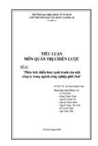 Tiểu luận Phân tích chiến lược cạnh tranh của công ty cổ phần dịch vụ phần mềm và trò chơi VinaGame trong ngành công nghiệp phôi thai