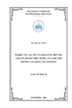 Nghiên cứu các yếu tố ảnh hưởng đến việc chọn ngành học điều dưỡng của sinh viên trường cao đẳng y tế lâm đồng