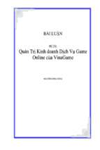 Đề tài Quản trị kinh doanh dịch vụ game online của vinagame