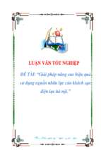 Giải pháp nâng cao hiệu quả sử dụng nguồn nhân lực của khách sạn điện lực Hà Nội