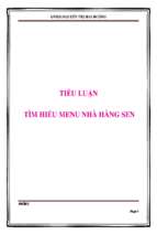 Tiểu luận Tìm hiểu menu nhà hàng sen
